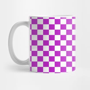 checkered Purple and White Mug